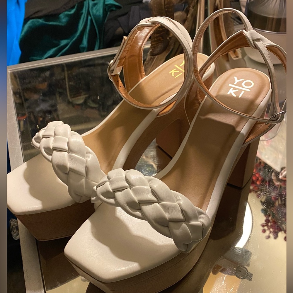 White Platform Heels size 10
